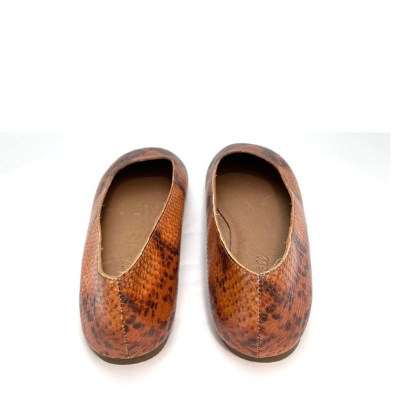 MADEWELL Cory Snakeskin Print Square toe Flats in Orange Size 7 - Picture 10 of 12